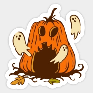 Halloween scary evil pumpkin funny pumpkin head Sticker